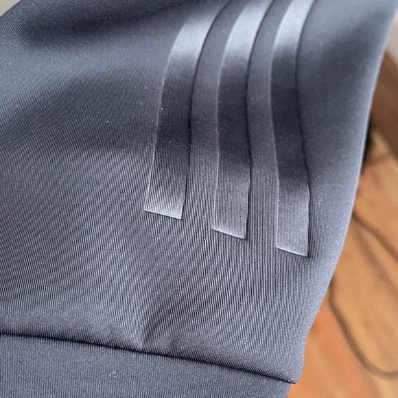 Adidas Black Bomber Jacket with White Trim - Picture 4 of 7